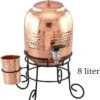 Puur Koperen Watertank (8 L) + 1 Beker (gehamerd)
