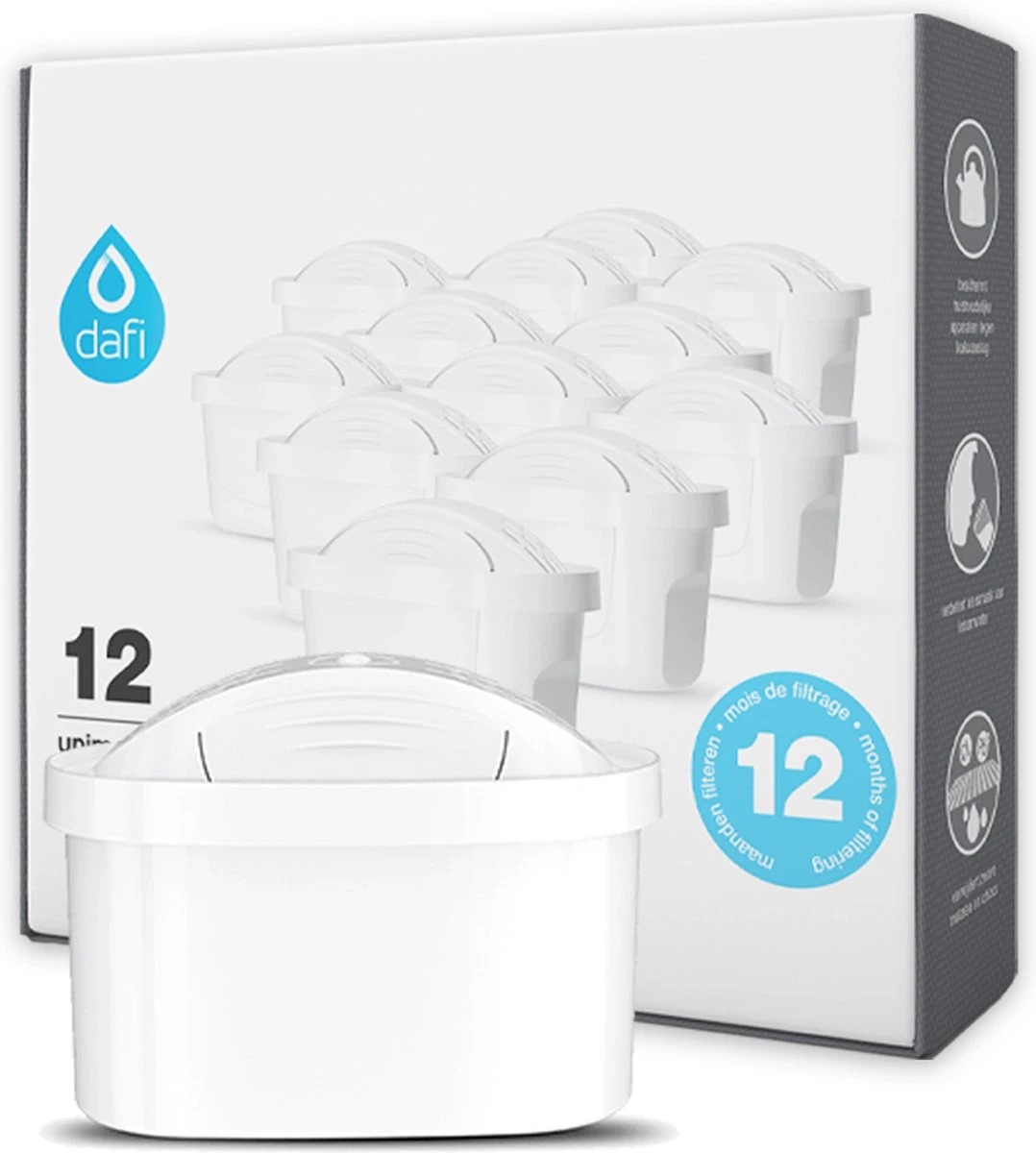 DAFI Filterpatronen 12 Stuks, Geschikt Voor Brita Maxtra, Brita Maxtra+ Waterfilterkannen, Geproduceerd In Europa, Waterfilterpatroon 12 Pack 1 DAFI Filterpatronen 12 Stuks, Geschikt Voor Brita Maxtra, Brita Maxtra+ Waterfilterkannen, Geproduceerd In Europa, Waterfilterpatroon 12 Pack