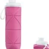 YONO Opvouwbare Waterfles - Siliconen Drinkfles Voor Onderweg - Compact En BPA-vrij - 600 ML - Roze