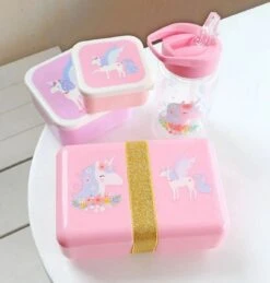Back To School Set - Drinkfles / 4 Snackdozen / Lunchbox - Eenhoorn - A Little Lovely Company -Drinken Goedkope Winkel 1143x1200 2