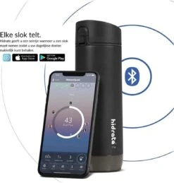 Hidrate Spark Chug Slimme Waterfles - Roestvrij Staal - 620ml - LED Verlichting - Zwart