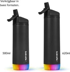 Hidrate Spark Straw Slimme Waterfles - Staal - 620ml - LED Verlichting - Zwart -Drinken Goedkope Winkel 1165x1200 3