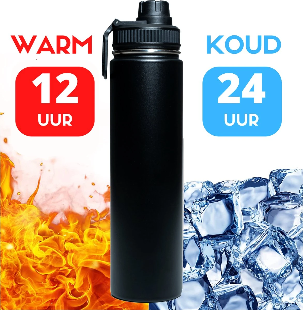 Drinkfles - Onyx Black - 700 ML - Extra Dop Met Rietje & Drinktuit - Waterfles Met Rietje - Isoleerfles - BPA Vrij - Lekvrij 5 Drinkfles - Onyx Black - 700 ML - Extra Dop Met Rietje & Drinktuit - Waterfles Met Rietje - Isoleerfles - BPA Vrij - Lekvrij - Afbeelding 5