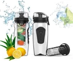 Merkloos Waterfles Met Fruit Infuser - 900ml- 100% BPA Vrij - Zwart - Sportfles - Detox Waterfles-Waterfles Met Fruit Filter -Drinken Goedkope Winkel 1200x1012 1