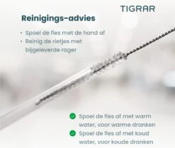 Tigrar - Waterfles - Drinkfles - Thermosfles 1 Liter Dubbelwandig - RVS - (Staal) Blauw - Incl. Extra Dop 3 Rietjes En Reiniger -Drinken Goedkope Winkel 1200x1022 3