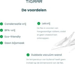 Tigrar - Waterfles - Drinkfles - Thermosfles 1 Liter Dubbelwandig - RVS - (Staal) Blauw - Incl. Extra Dop 3 Rietjes En Reiniger -Drinken Goedkope Winkel 1200x1035 1