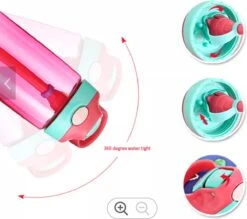 Waterfles Voor Kinderen, Paars, Lekvrij En BPA-vrij 480 Ml/16 Oz Drinkfles Met Rietje, Voor Kinderen Vanaf 3 Jaar -Drinken Goedkope Winkel 1200x1064