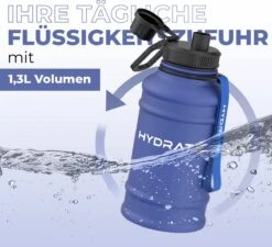 HYDRATE Roestvrij Stalen Waterfles - 1,3 Liter Waterfles - BPA-vrije Sportfles - Metalen Waterfles Praktische Nylon Draagband En Lekvrije Schroefdop, Sportdrinkflessen -Drinken Goedkope Winkel 1200x1095 1