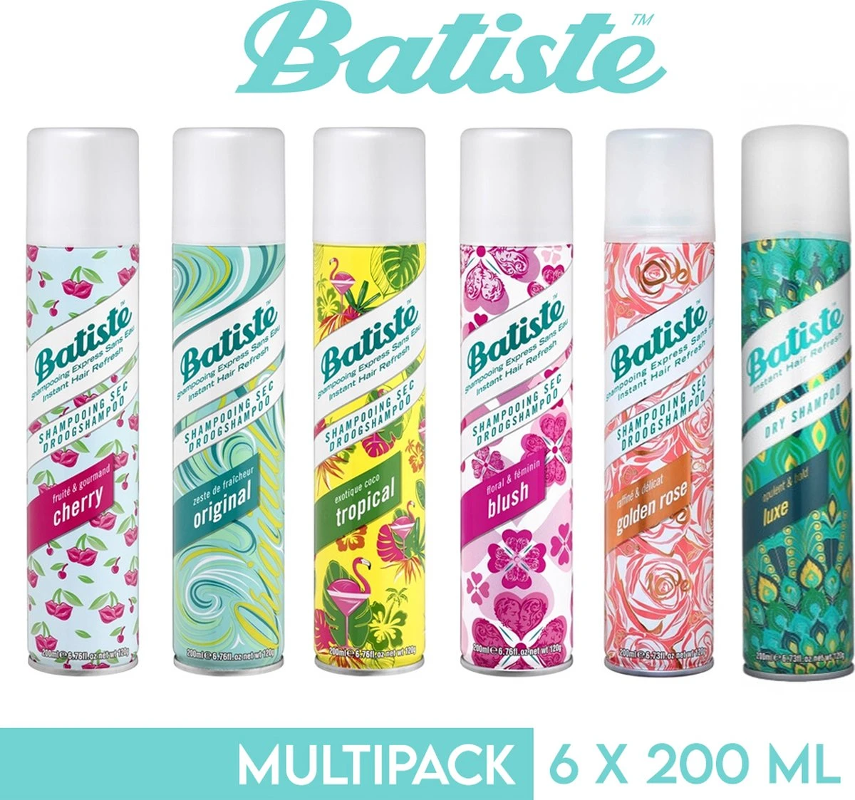 Batiste Droogshampoo Multipack - 6 X 200ml 1 Batiste Droogshampoo Multipack - 6 X 200ml