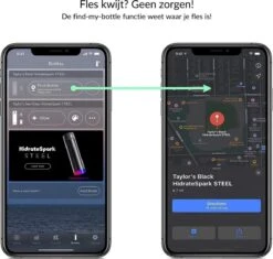 Hidrate Spark Straw Slimme Waterfles - Staal - 620ml - LED Verlichting - Zwart -Drinken Goedkope Winkel 1200x1144 1
