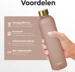 Innovaland Luxe Motivatie Waterfles Wit - 1 Liter Drinkfles - BPA Vrij - Volwassenen - Kinderen - Fitnes- Cadeau -Drinken Goedkope Winkel 1200x1151 4