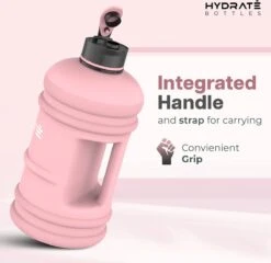 HYDRATE 2,2 Liter Sportfles - Duurzaam En Extra Sterk - BPA Vrij - Ideaal Voor: Sportschool, Dieet, Bodybuilding, Buitensport, Wandelen En Kantoor - Grote Waterfles (Mat Roze) -Drinken Goedkope Winkel 1200x1164 2