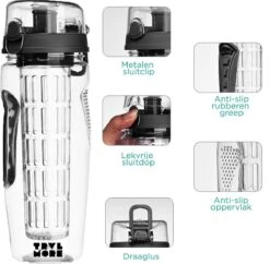 Merkloos Waterfles - Drinkfles - Waterfles Met Fruit Infuser – Zwart - 900ML 14 Merkloos Waterfles - Drinkfles - Waterfles Met Fruit Infuser – Zwart - 900ML -Drinken Goedkope Winkel 1200x1174 7