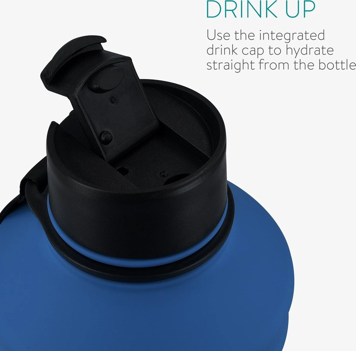 Navaris Waterfles Van Roestvrij Staal - Drinkfles - 2L - Extra Grote Roestvrijstalen Fles Met Drinkdop - Ideaal Tijdens Het Sporten - Blauw 2 Navaris Waterfles Van Roestvrij Staal - Drinkfles - 2L - Extra Grote Roestvrijstalen Fles Met Drinkdop - Ideaal Tijdens Het Sporten - Blauw - Afbeelding 2