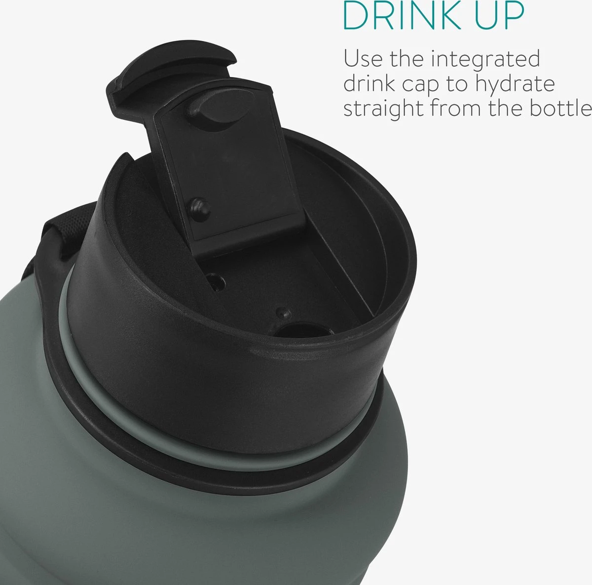 Navaris Fitness Drinkfles 1,3 Liter - Lichte Waterfles Van Roestvrij Staal Grijs - Grote Grijze Waterfles RVS Voor Sport, Fitness, Yoga En Kamperen 4 Navaris Fitness Drinkfles 1,3 Liter - Lichte Waterfles Van Roestvrij Staal Grijs - Grote Grijze Waterfles RVS Voor Sport, Fitness, Yoga En Kamperen - Afbeelding 4