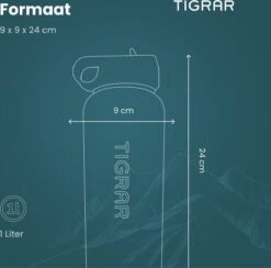 Tigrar - Waterfles - Drinkfles - Thermosfles 1 Liter Dubbelwandig - RVS - (Staal) Blauw - Incl. Extra Dop 3 Rietjes En Reiniger -Drinken Goedkope Winkel 1200x1186 2