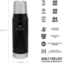 Stanley The Legendary Classic Bottle 0,75L - Thermosfles - Matte Black -Drinken Goedkope Winkel 1200x1196