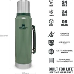 Stanley The Legendary Classic Bottle 1,00L - Thermosfles - Hammertone Green -Drinken Goedkope Winkel 1200x1196 3