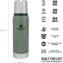 Stanley The Legendary Classic Bottle 0,75L - Thermosfles - Hammertone Green -Drinken Goedkope Winkel 1200x1196 4