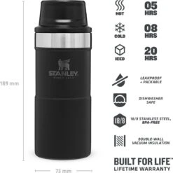 Stanley Trigger-Action Travel Mug 0.35L - Thermosfles - Matt Black -Drinken Goedkope Winkel 1200x1198 4