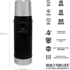 Stanley The Legendary Classic Bottle 0,47L - Thermosfles - Matte Black -Drinken Goedkope Winkel 1200x1199