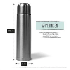 BUUF™️ Thermosfles 1 Liter - Isoleerfles - Thermosbeker - 24u/koud, 8u/warm - RVS - Zilver -Drinken Goedkope Winkel 1200x1200 147