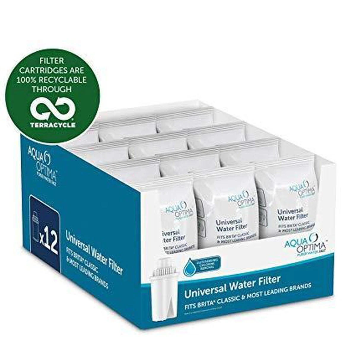 Aqua Optima Waterfilter 12-pack Universal (Brita Classic Vervangingsfilters) 2 Aqua Optima Waterfilter 12-pack Universal (Brita Classic Vervangingsfilters) - Afbeelding 2