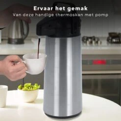 Cheqo® Thermos Pomp - 1.8L Roestvrij Staal - Isoleerkan Met Pomp - Thermoskan Met Pomp - Zwarte Dop & Handvat - Houdt 6 Uur Warm - 1800ml - Afmeting 17x14x36cm 9 Cheqo® Thermos Pomp - 1.8L Roestvrij Staal - Isoleerkan Met Pomp - Thermoskan Met Pomp - Zwarte Dop & Handvat - Houdt 6 Uur Warm - 1800ml - Afmeting 17x14x36cm -Drinken Goedkope Winkel 1200x1200 295