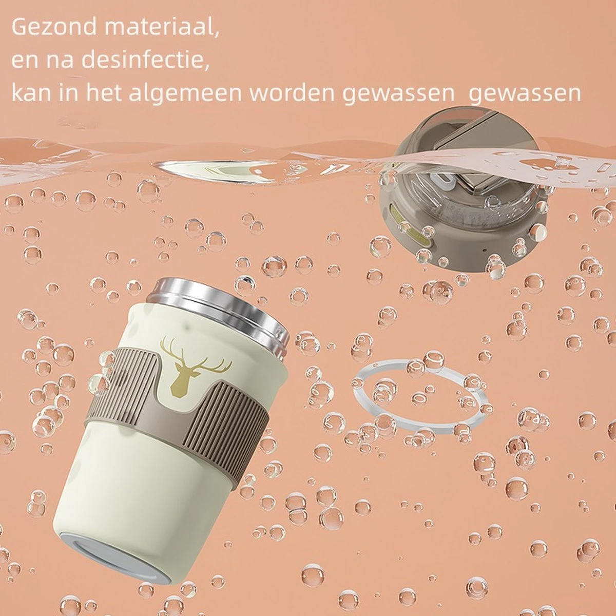 Floraweg Cup - Drinkbeker To GO- Lekvrij Dubbelwandig ,RVS 316, Thermosbeker Koffiebeker- Koffie En Thee - 400ml Zwart 5 Floraweg Cup - Drinkbeker To GO- Lekvrij Dubbelwandig ,RVS 316, Thermosbeker Koffiebeker- Koffie En Thee - 400ml Zwart - Afbeelding 5