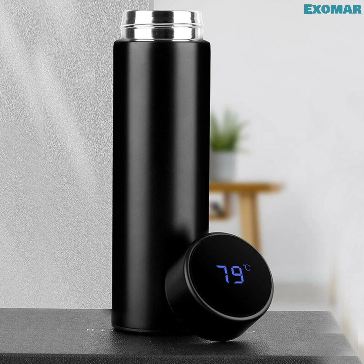 Exomar® Slimme Thermosfles Met LCD Temperatuur Display - Curver Isolatiefles 500 ML - Matte Finish - Thermosbeker - Isoleerfles - Dubbelwandige Thermosfles - Thermoskan - Travel Mug - Bidon Drinkfles - Drinkflessen - RVS - Koffiebeker - Smart Thermos 2 Exomar® Slimme Thermosfles Met LCD Temperatuur Display - Curver Isolatiefles 500 ML - Matte Finish - Thermosbeker - Isoleerfles - Dubbelwandige Thermosfles - Thermoskan - Travel Mug - Bidon Drinkfles - Drinkflessen - RVS - Koffiebeker - Smart Thermos - Afbeelding 2