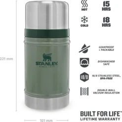 Stanley The Legendary Classic Food Jar 0,7L - Thermosfles - Hammertone Green -Drinken Goedkope Winkel 1200x1200 439