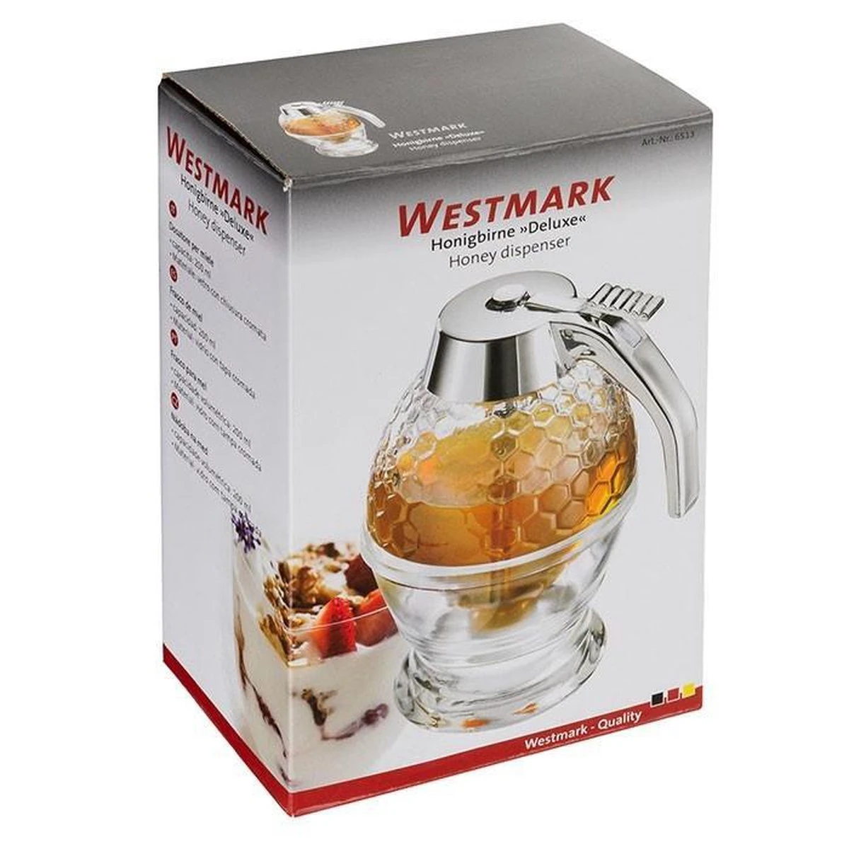 Westmark Siroop- & Honingdispenser 20cl - Kunststof/Glas - Ø8x(H)15cm 2 Westmark Siroop- & Honingdispenser 20cl - Kunststof/Glas - Ø8x(H)15cm - Afbeelding 2