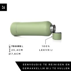 LARS NYSØM Roestvrijstalen Drinkfles 'Bølge' 750ml Sage -Drinken Goedkope Winkel 1200x1200 465