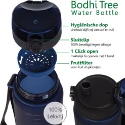 Bodhi Tree Drinkfles 500 Ml - Waterfles - BPA Vrij - Fruitfilter - Outdoor Sport Bidon Water Bottle 500ml - Blauw -Drinken Goedkope Winkel 1200x1200 485
