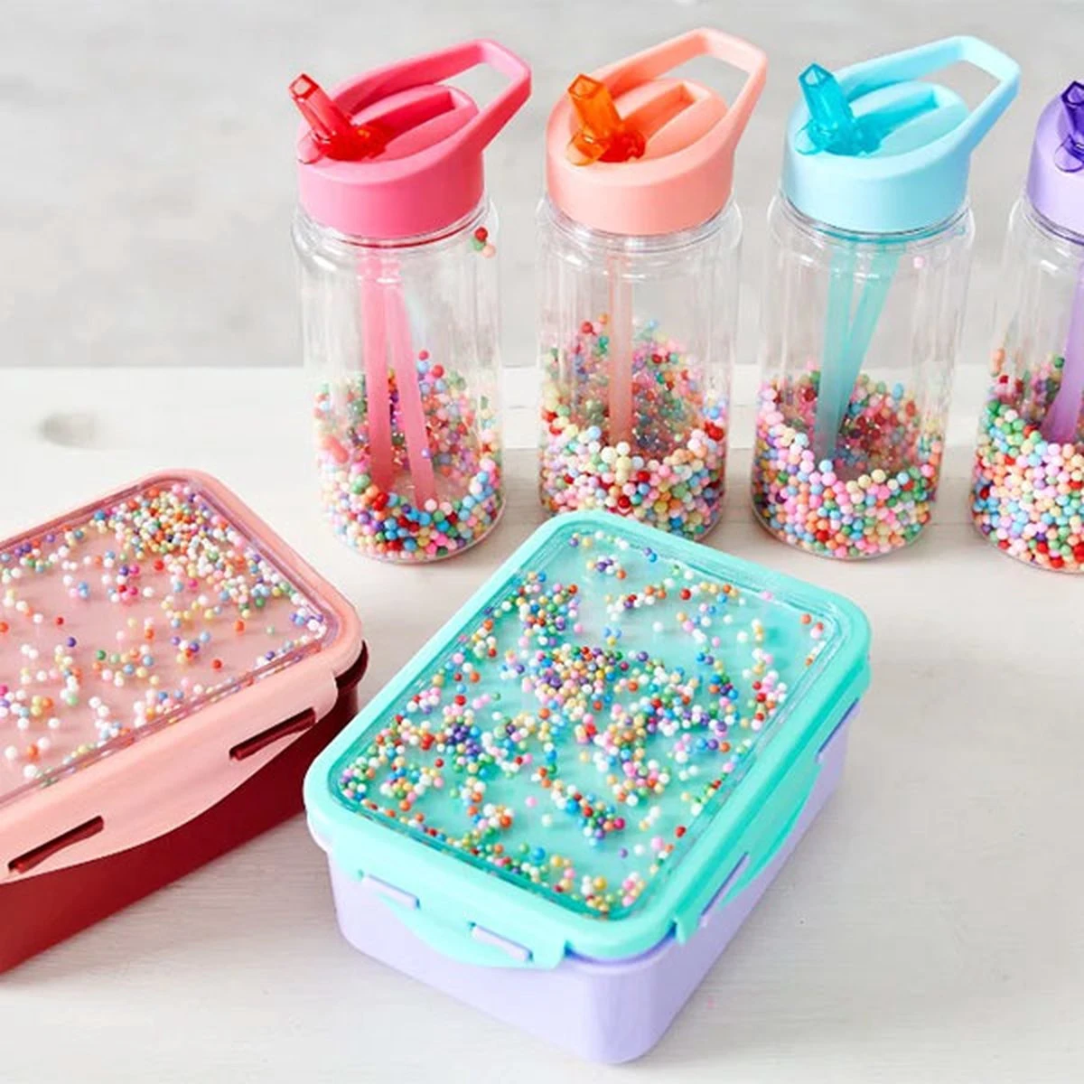 Drinkfles Macaron Popsicles Peony Pink - Petit Monkey 3 Drinkfles Macaron Popsicles Peony Pink - Petit Monkey - Afbeelding 3