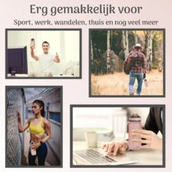 Migliore Drinkfles – Luxe Drinkfles Met Rietje – Kinderen En Volwassenen – Waterfles 600 Ml – Water Bottle – Motivatie Waterfles Met Tijdmarkeringen - 750 Ml - Ook In 1 Liter En 2 Liter -Drinken Goedkope Winkel 1200x1200 532