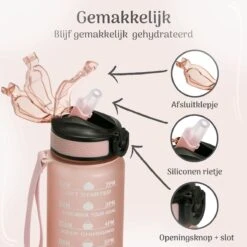 Migliore Drinkfles – Luxe Drinkfles Met Rietje – Kinderen En Volwassenen – Waterfles 600 Ml – Water Bottle – Motivatie Waterfles Met Tijdmarkeringen - 750 Ml - Ook In 1 Liter En 2 Liter -Drinken Goedkope Winkel 1200x1200 533