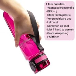 1 Liter Drinkfles - Vaatwasserbestendig - Sport Bidon Drinkbus King Mungo 1000ml Paars/rood -Drinken Goedkope Winkel 1200x1200 542