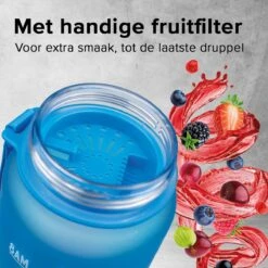 Nimma® Motivatie Waterfles - 1 Liter Drinkfles - Met Tijdmarkeringen En Fruitfilter - Blauw 12 Nimma® Motivatie Waterfles - 1 Liter Drinkfles - Met Tijdmarkeringen En Fruitfilter - Blauw -Drinken Goedkope Winkel 1200x1200 544
