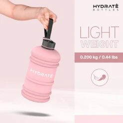 HYDRATE 2,2 Liter Sportfles - Duurzaam En Extra Sterk - BPA Vrij - Ideaal Voor: Sportschool, Dieet, Bodybuilding, Buitensport, Wandelen En Kantoor - Grote Waterfles (Mat Roze) -Drinken Goedkope Winkel 1200x1200 578