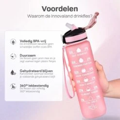 Innovaland Motivatie Waterfles Oranje En Blauw - 1 Liter Drinkfles - Waterfles Met Rietje - Waterfles Met Tijdmarkering - BPA Vrij - Volwassenen - Kinderen - Vaderdag - Geschenk - Cadeau Voor Man - Vrouw - Mannen - Vrouwen -Drinken Goedkope Winkel 1200x1200 584