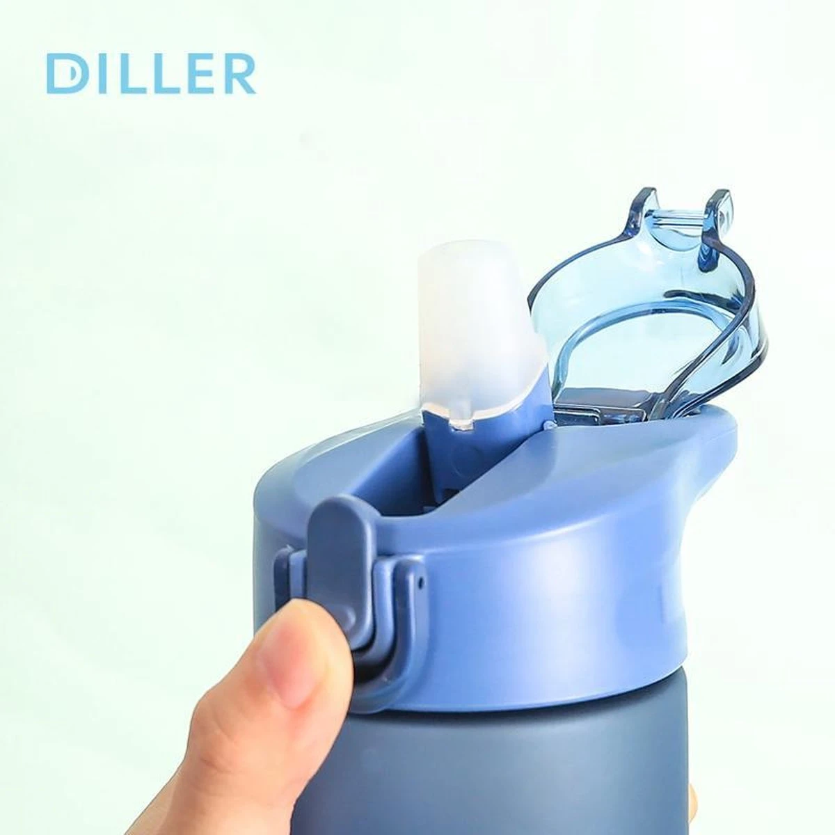 Diller Waterfles Met Rietje - Drinkfles - Handig Sluitsysteem - 750ml - Wit - Tritan & BPA-vrij 10 Diller Waterfles Met Rietje - Drinkfles - Handig Sluitsysteem - 750ml - Wit - Tritan & BPA-vrij - Afbeelding 10