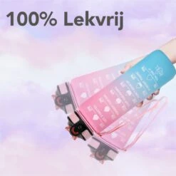 Seniq Motivatie Waterfles - 1 Liter - Drinkfles Met Tijdmarkering - Rietje - Roze Lichtblauw -Drinken Goedkope Winkel 1200x1200 595