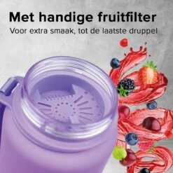 Nimma® Motivatie Waterfles - 1 Liter Drinkfles - Met Tijdmarkeringen En Fruitfilter - Roze Paars -Drinken Goedkope Winkel 1200x1200 610