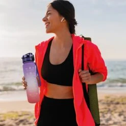 Nimma® Motivatie Waterfles - 1 Liter Drinkfles - Met Tijdmarkeringen En Fruitfilter - Roze Paars -Drinken Goedkope Winkel 1200x1200 612