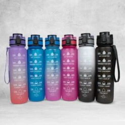 Nimma® Motivatie Waterfles - 1 Liter Drinkfles - Met Tijdmarkeringen En Fruitfilter - Roze Paars -Drinken Goedkope Winkel 1200x1200 613