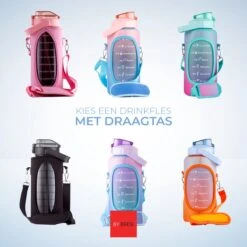 By Bresi - Waterfles 2 Liter MET Sleeve Roze - Gratis Armband! - Waterfles Met Rietje - Drinkbus - Drinkfles Met Rietje - Grote Waterfles - Bottle 2 Liter - Sportbidon - Sportfles Fitness - Waterkan - Gallon - Schenkfles - Waterflessen -Drinken Goedkope Winkel 1200x1200 644