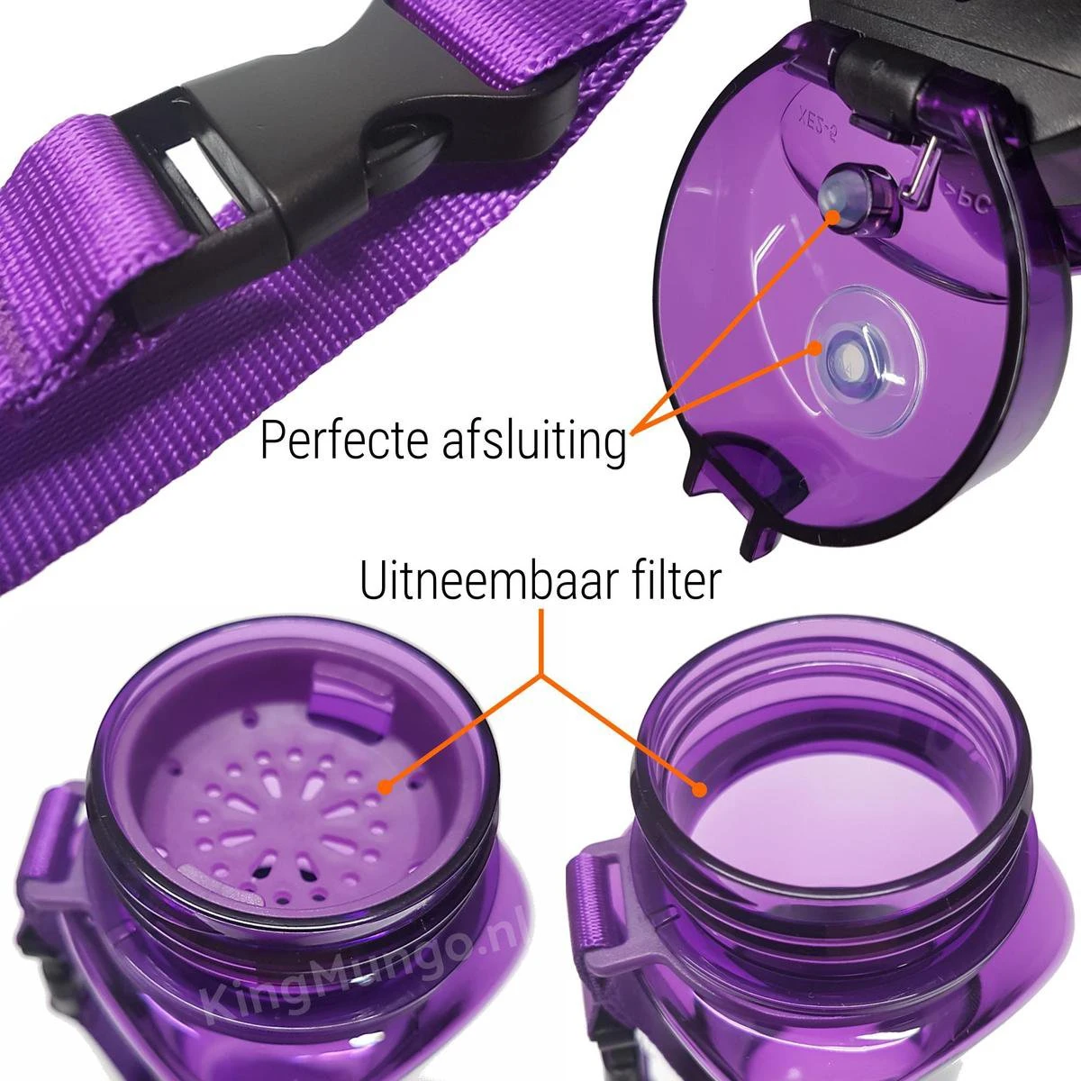 Drinkfles Herbruikbare Waterfles | 500 Ml Paars | Vaatwasserbestendig Drinkbus Bidon | King Mungo KMDF005 3 Drinkfles Herbruikbare Waterfles | 500 Ml Paars | Vaatwasserbestendig Drinkbus Bidon | King Mungo KMDF005 - Afbeelding 3