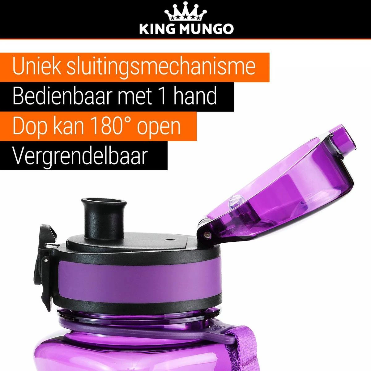 Drinkfles Herbruikbare Waterfles | 500 Ml Paars | Vaatwasserbestendig Drinkbus Bidon | King Mungo KMDF005 7 Drinkfles Herbruikbare Waterfles | 500 Ml Paars | Vaatwasserbestendig Drinkbus Bidon | King Mungo KMDF005 - Afbeelding 7