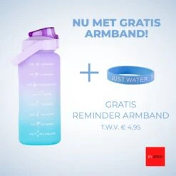 By Bresi - Waterfles 2 Liter Paars/Blauw - Gratis Armband! - Waterfles Met Rietje - Grote Waterfles - Sportbidon - Drinkbus - Twee Liter Waterfles - Sportfles - Sportfles Fitness - Bottle 2 Liter- Drinkfles - Schenkfles - Waterflessen - Drinkbus -Drinken Goedkope Winkel 1200x1200 742